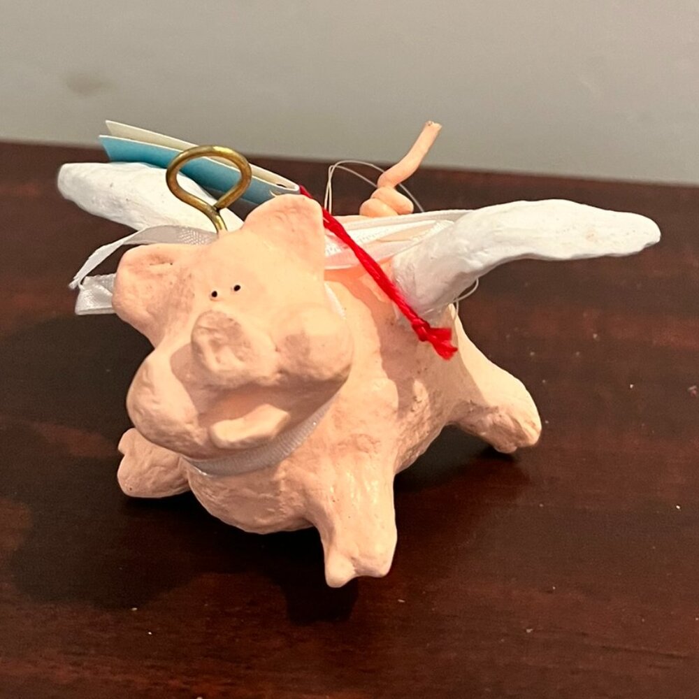 WHEN PIGS FLY Christmas Ornament - October Hill - Market Street - Pig With Wings